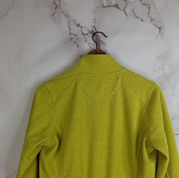 Duluth Trading Fleece Womens Size Small Snap Button Yellow Mock Neck Thumb Holes - Picture 7 of 11